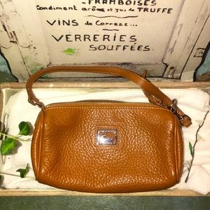 Dooney & Burke small tan cognac shoulder purse